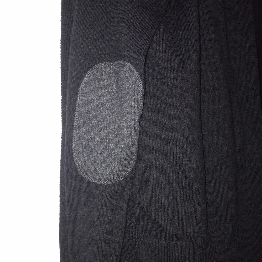Stylus Women XL Black Open Cardigan Elbow Patch Cotton Modal Soft Knit Jacket - Picture 14 of 16